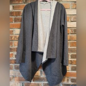 Margaret O'Leary St. Claire Charcoal/Pewter 100% Cashmere Cardigan Large
